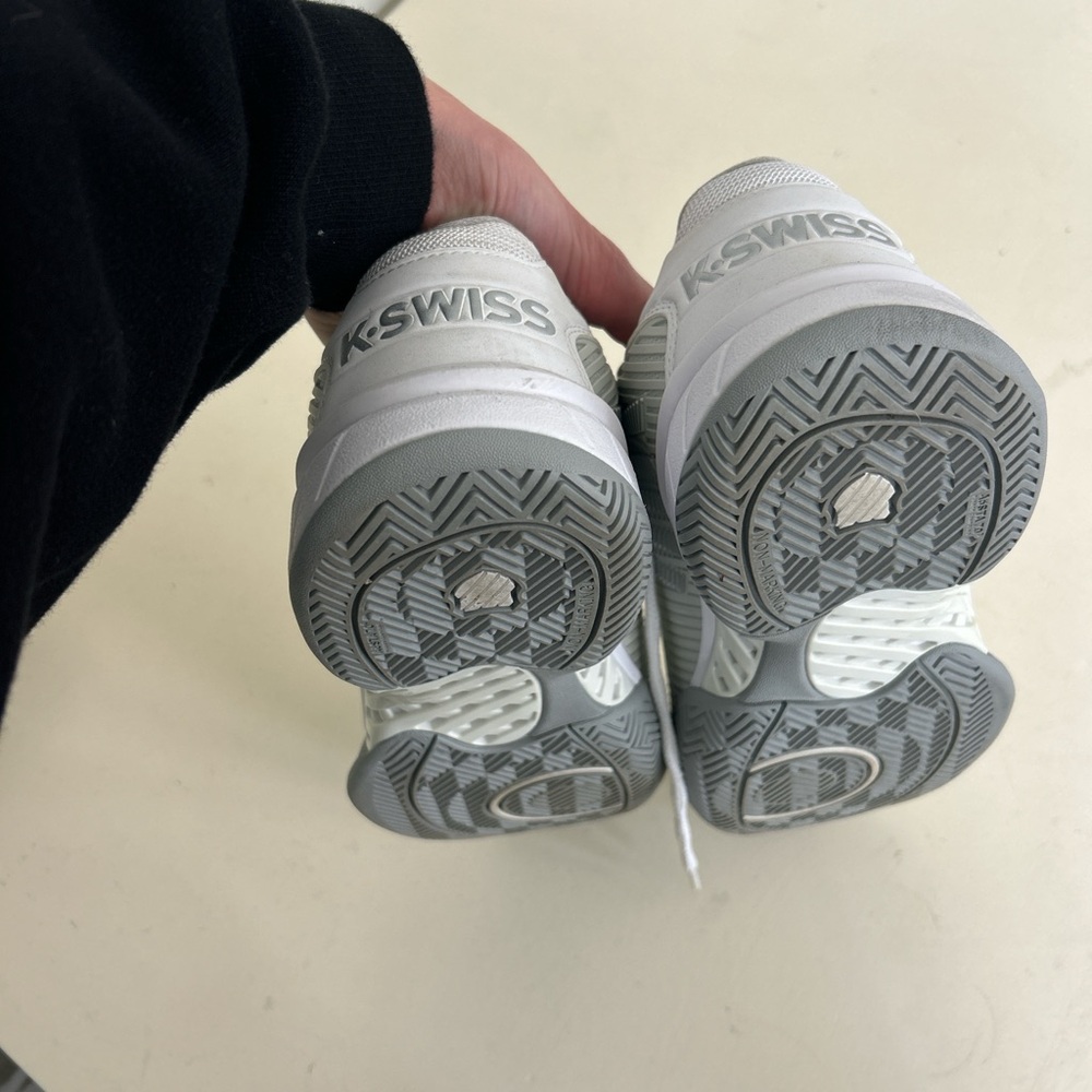 K-Swiss White and Gray Court Shoes - Picture 4 of 7